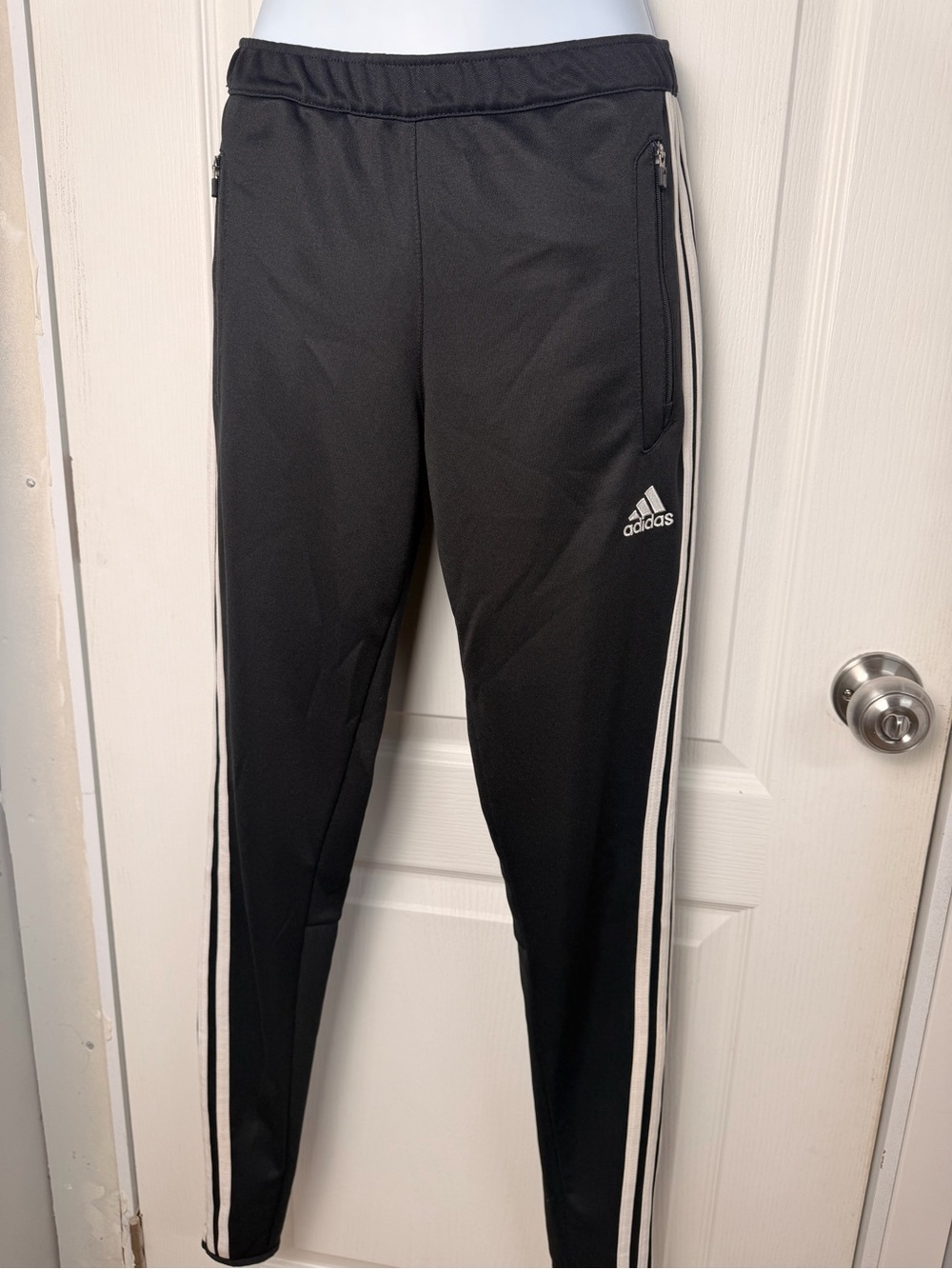 adidas Black Joggers with White Side Stripes